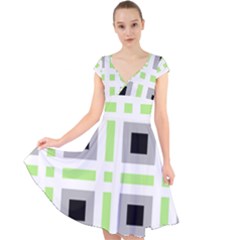 Agender Flag Plaid Cap Sleeve Front Wrap Midi Dress by WetdryvacsLair