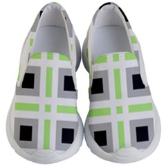 Agender Flag Plaid Kids Lightweight Slip Ons by WetdryvacsLair