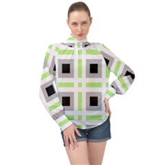 Agender Flag Plaid High Neck Long Sleeve Chiffon Top by WetdryvacsLair