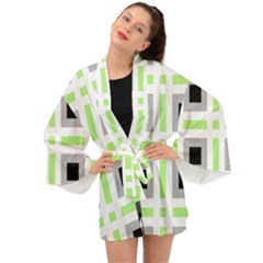 Agender Flag Plaid Long Sleeve Kimono by WetdryvacsLair