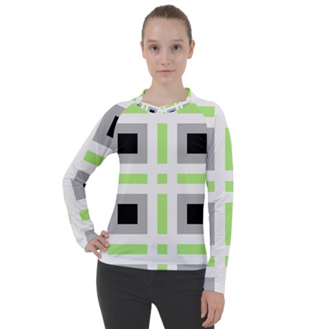 Agender Flag Plaid Women s Pique Long Sleeve Tee by WetdryvacsLair