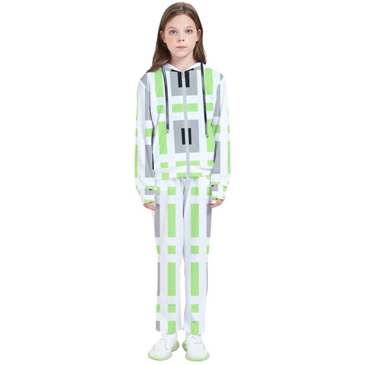 Agender Flag Plaid Kids  Tracksuit