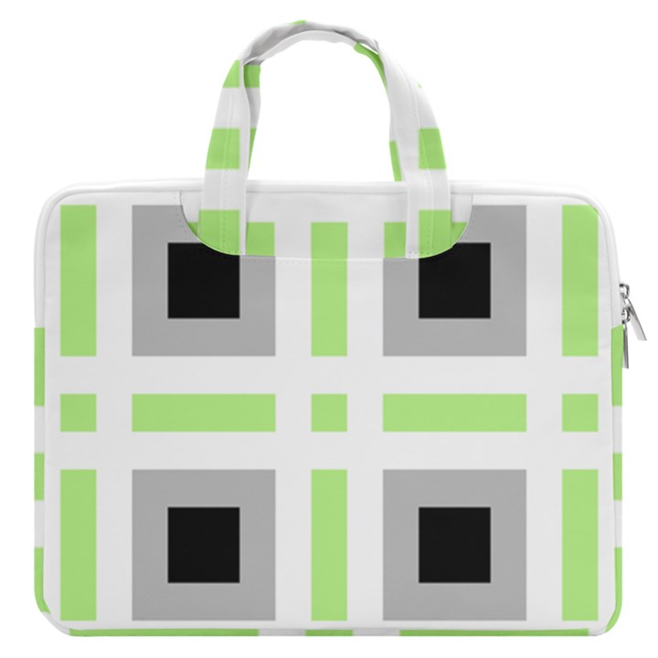 Agender Flag Plaid MacBook Pro13  Double Pocket Laptop Bag