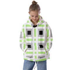 Agender Flag Plaid Kids  Oversized Hoodie