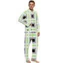 Agender Flag Plaid Men s Long Sleeve Velvet Pocket Pajamas Set View2