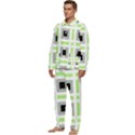 Agender Flag Plaid Men s Long Sleeve Velvet Pocket Pajamas Set View3