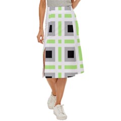 Agender Flag Plaid Midi Panel Skirt