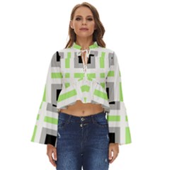 Agender Flag Plaid Boho Long Bell Sleeve Top by WetdryvacsLair