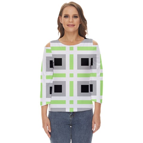 Agender Flag Plaid Cut Out Wide Sleeve Top by WetdryvacsLair