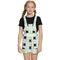 Agender Flag Plaid Kids  Short Overalls by WetdryvacsLair