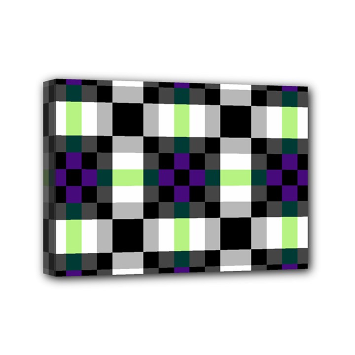 Agender Flag Plaid With Difference Mini Canvas 7  x 5  (Stretched)