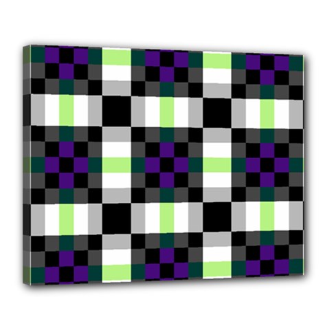 Agender Flag Plaid With Difference Canvas 20  X 16  (stretched) by WetdryvacsLair