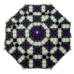 Agender Flag Plaid With Difference Straight Umbrellas by WetdryvacsLair