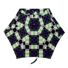 Agender Flag Plaid With Difference Mini Folding Umbrellas by WetdryvacsLair