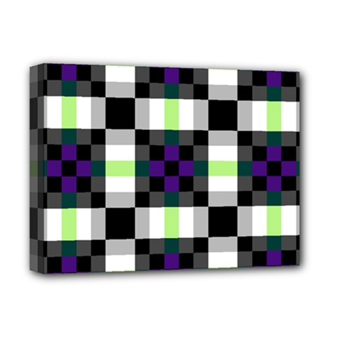 Agender Flag Plaid With Difference Deluxe Canvas 16  X 12  (stretched)  by WetdryvacsLair