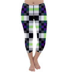 Agender Flag Plaid With Difference Capri Winter Leggings 