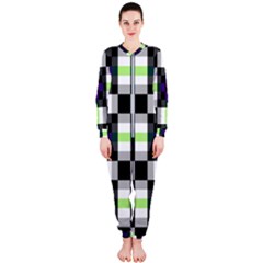 Agender Flag Plaid With Difference Onepiece Jumpsuit (ladies)