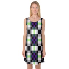 Agender Flag Plaid With Difference Sleeveless Satin Nightdress by WetdryvacsLair