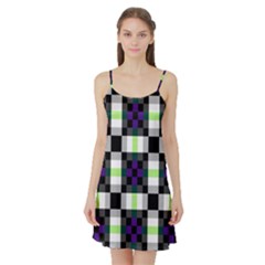 Agender Flag Plaid With Difference Satin Night Slip by WetdryvacsLair