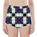 Agender Flag Plaid With Difference High-Waisted Bikini Bottoms View1