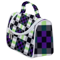 Agender Flag Plaid With Difference Satchel Handbag by WetdryvacsLair