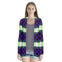 Agender Flag Plaid With Difference Drape Collar Cardigan by WetdryvacsLair