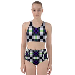 Agender Flag Plaid With Difference Racer Back Bikini Set by WetdryvacsLair