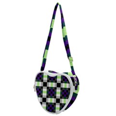 Agender Flag Plaid With Difference Heart Shoulder Bag by WetdryvacsLair