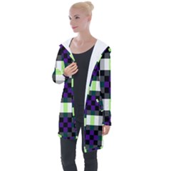 Agender Flag Plaid With Difference Longline Hooded Cardigan by WetdryvacsLair