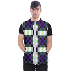 Agender Flag Plaid With Difference Men s Puffer Vest