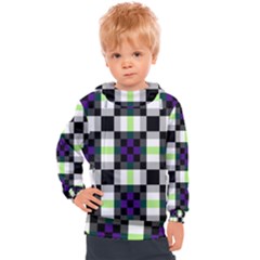 Agender Flag Plaid With Difference Kids  Hooded Pullover by WetdryvacsLair