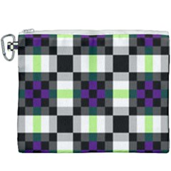 Agender Flag Plaid With Difference Canvas Cosmetic Bag (xxxl) by WetdryvacsLair