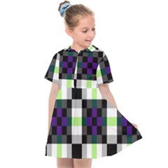 Agender Flag Plaid With Difference Kids  Sailor Dress by WetdryvacsLair