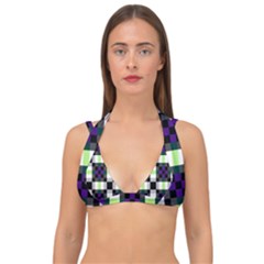 Agender Flag Plaid With Difference Double Strap Halter Bikini Top by WetdryvacsLair