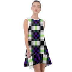 Agender Flag Plaid With Difference Frill Swing Dress by WetdryvacsLair