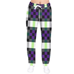 Agender Flag Plaid With Difference Women Velvet Drawstring Pants