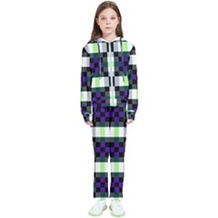 Agender Flag Plaid With Difference Kids  Tracksuit by WetdryvacsLair