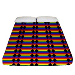 Double Black Diamond Pride Bar Fitted Sheet (queen Size) by WetdryvacsLair