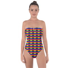 Double Black Diamond Pride Bar Tie Back One Piece Swimsuit by WetdryvacsLair