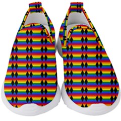 Double Black Diamond Pride Bar Kids  Slip On Sneakers by WetdryvacsLair