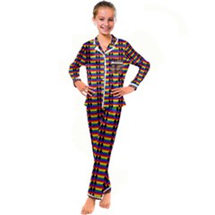 Double Black Diamond Pride Bar Kid s Satin Long Sleeve Pajamas Set by WetdryvacsLair