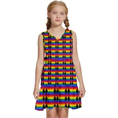 Double Black Diamond Pride Bar Kids  Sleeveless Tiered Mini Dress by WetdryvacsLair