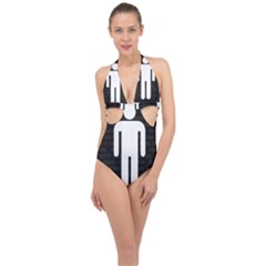 A Wordsearch For Our Times Halter Front Plunge Swimsuit by WetdryvacsLair