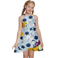 Backgrounderaser 20220502 021714655 Kids  Halter Collar Waist Tie Chiffon Dress