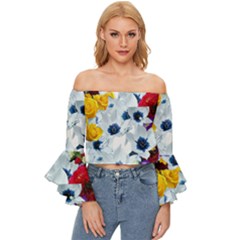 Backgrounderaser 20220502 021714655 Off Shoulder Flutter Bell Sleeve Top