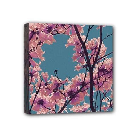 Colorful Floral Leaves Photo Mini Canvas 4  X 4  (stretched) by dflcprintsclothing