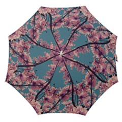 Colorful Floral Leaves Photo Straight Umbrellas by dflcprintsclothing