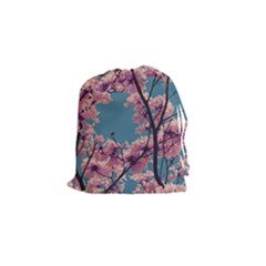 Colorful Floral Leaves Photo Drawstring Pouch (small)