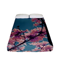 Colorful Floral Leaves Photo Fitted Sheet (full/ Double Size)