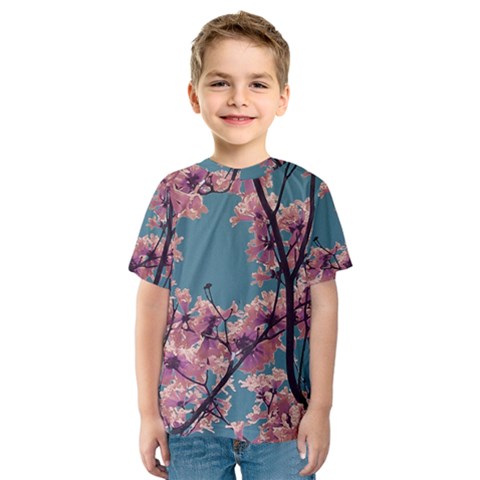 Colorful Floral Leaves Photo Kids  Sport Mesh Tee by dflcprintsclothing